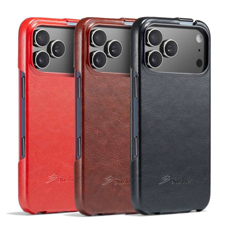 Apple Iphone 15 - Genuine Leather Vertical Flip Cover Case